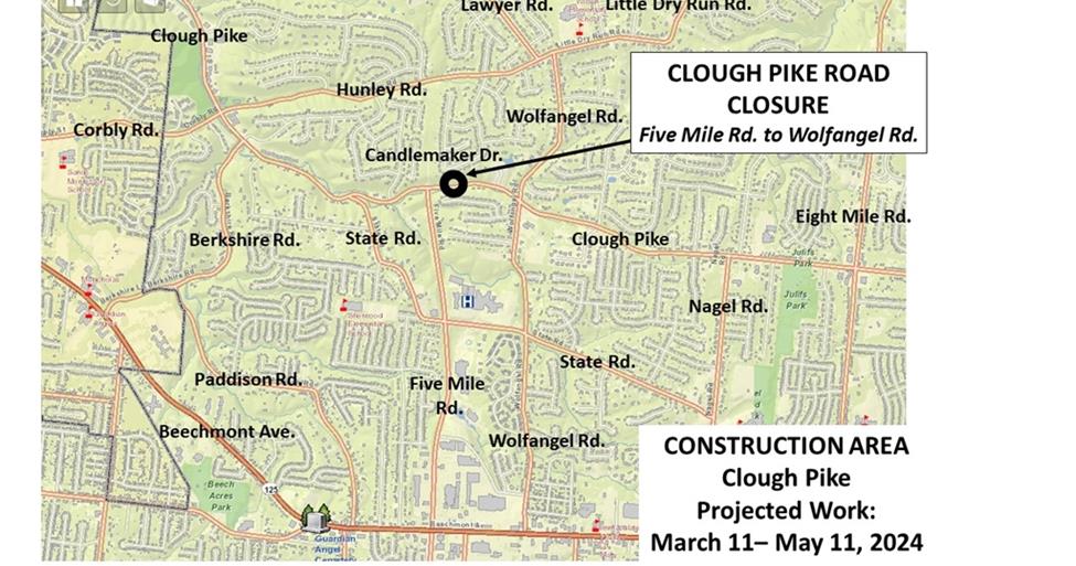 Clough Pike Closure - Between Five Mile & Wolfangel